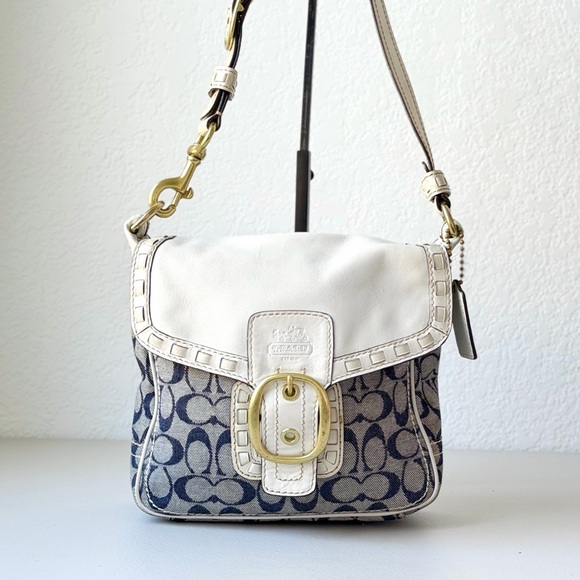 Coach Resort Denim Bleecker Shoulder Flap Bag - Picture 3 of 16